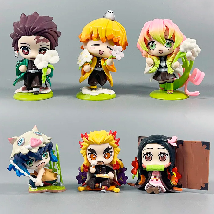 Набор фигурок Клинок Рассекающий Демонов Kimetsu no Yaiba чиби v53