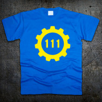 Футболка Fruit of the Loom Прихисток 111 Фаллаут Fallout 4 Синій 116 см (91980) - вид 1 мініатюра