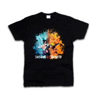 Футболка Саске проти Наруто Sasuke vs Naruto Black 140 см (297455) - вид 1 мініатюра