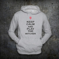 Худі Fruit of the Loom Заспокойся і Грай у Відьмака Keep Calm The Witcher Сірий L (149903) - вид 1 мініатюра