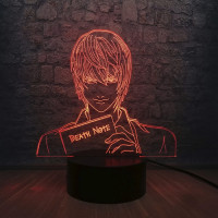 Світильник нічник Ягамі Лайт з зошитом, Зошит смерті - Death Note 3D USB 16 кольорів (12460) - вид 1 мініатюра