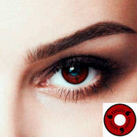 Линзы контактные цветные Шаринган (3 томоэ, прямой) Саске Учиха - Sharingan (12474)