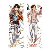 Дакімакура Ерен Леві Аккерман на Титанів Подушка Обіймашка 150 х 50 - Attack on Titan (12770) - вид 1 мініатюра