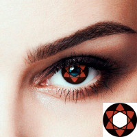Линзы контактные цветные Мангёку Шаринган Саске Наруто - Mangekyou Sharingan RY-35 (13353)