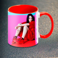 Чашка Біллі Айліш Billie Eilish червона New (14536) - вид 1 мініатюра
