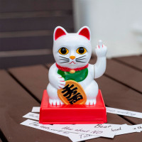 Статуэтка Кот Удачи с качающимся средним пальцем Lucky Cat (14781)