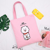 Экосумка шоппер RJ, талисман Джина Jin, БТ21 BTS K-POP Розовый (15237)