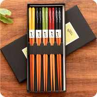 Японські бамбукові палички для їжі набір 5 пар series 1 (16152) - вид 1 мініатюра