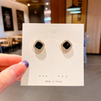 Сережки Black Square Diamond (18008) - вид 1 мініатюра