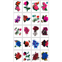 Наліпки-татуювання Flowers 20 шт (19694) - вид 1 мініатюра