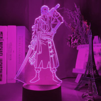 Светильник-ночник Зеро Роронао Roronoa Zoro Ван Пис One Piece 16 цветов USB (21010) - вид 2 миниатюра