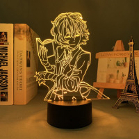 Світильник-нічник Дазай Осаму Dazai Osamu Літературні генії Бродячі Пси Bungo Stray Dogs 16 кольорів USB (21015) - вид 1 мініатюра