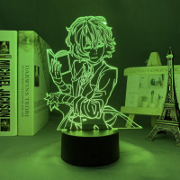 Світильник-нічник Дазай Осаму Dazai Osamu Літературні генії Бродячі Пси Bungo Stray Dogs 16 кольорів USB (21015) - вид 3 мініатюра