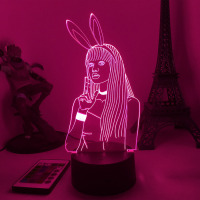 Світильник-нічник Ліса Lisa Блек Пінк Black Pink 16 кольорів USB (22955) - вид 2 мініатюра