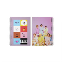 Скетчбук БТС BTS з персонажами BT21 фіолетовий (22971) - вид 1 мініатюра