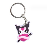 Брелок гумовий Куромі з сердечком Kuromi Моя Мелодія Onegai My Melody (23152) - вид 1 мініатюра