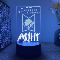 Светильник-ночник БТС BTS Арми Army Together Bulletproof 16 цветов USB (24006) - вид 1 миниатюра