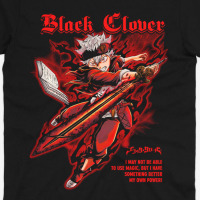 Футболка Чорна Конюшина Black Clover MRZ v371 L (26297) - вид 1 мініатюра