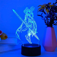 Светильник-ночник Сяо с нефритовым коршуном Xiao Геншин Импакт Genshin Impact 16 цветов USB (26651)