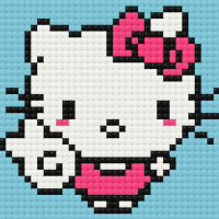 Алмазна мозаїка міні Хелоу Кітті Helo Kitty 10x10см (26746) - вид 1 мініатюра