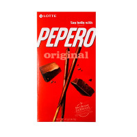 Солодкі палички Pepero Original в шоколадній глазурі, 47 г, Lotte, Південна Корея хрусткий смаколик (27205) - вид 1 мініатюра