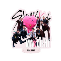Фігурка акрилова стенд Stray Kids MAXIDENT, версія з рожевим серцем (27918) - вид 1 мініатюра