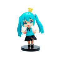 Фігурка Hatsune Miku Vocaloid у стилі Chibi з короною з підставкою 8см (27922) - вид 1 мініатюра