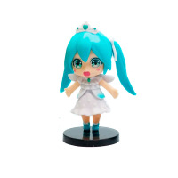 Фігурка Hatsune Miku Vocaloid у стилі Chibi в білій сукні з діадемою 8см (27923) - вид 1 мініатюра