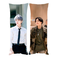 Подушка Обнимашка Дакимакура Мин Юнги SUGA, BTS в классическом и street-style образах 150х50см (27971)