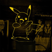 Светильник-ночник Пикачу Pokemon 16 цветов USB (28070)