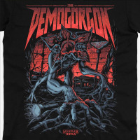 Футболка Hellfire Club Дивні дива Stranger Things чорна, принт демона, розмір XS (28142) - вид 4 мініатюра