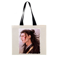 Шопер ITEMSHOP лляний вертикальний з чорними ручками 35*38,5 см (28218) - вид 1 мініатюра