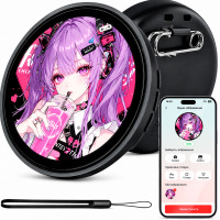 Розумний цифровий значок 2.2″ із сенсорним LED-екраном, Bluetooth, MP4/GIF/фото, біжучий рядок, смарт-пін для косплею, фанатів і вечірок (28253) - вид 1 мініатюра