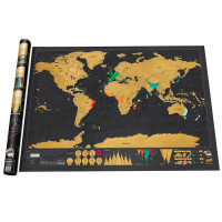 Скретч Карта Мандрівника, Travel Map, Карта Світу в Тубусі - вид 1 мініатюра
