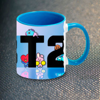 Кружка BT21 BTS Bangtan Boys БТС блакитна - вид 1 мініатюра