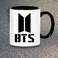 Кружка Лого BTS Bangtan Boys БТС Чорна - вид 1 мініатюра