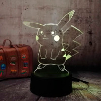 Світильник-нічник Пікачу настільна 3D Лампа Pikachu 16 кольорів Pokemon Go - вид 1 мініатюра