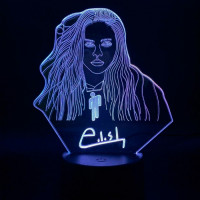 Світильник-нічник Біллі Айліш настільна 3D Лампа Billie Eilish 16 кольорів - вид 1 мініатюра
