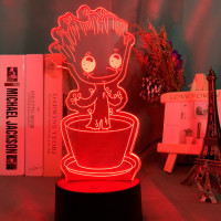 Світильник-нічник Ґрут Настільна 3D Лампа Groot 16 Кольорів Марвел