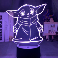 Світильник-нічник Маленький Йода настільна 3D Лампа Little Yoda 16 кольорів Мандалорець - вид 1 мініатюра