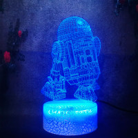 Світильник-нічник R2 D2 настільна 3D Лампа Star Wars 16 кольорів - вид 1 мініатюра