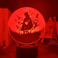 Світильник-нічник Ітачі Учіха 2 Itachi Uchiha Crow - Naruto настільна 3D Лампа 16 кольорів USB - вид 1 мініатюра