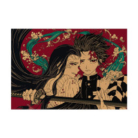 Плакат Клинок, що знищує демонів, Танджіро захищає Недзуко - Demon Slayer: Kimetsu no Yaiba (8524)