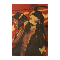 Плакат Клинок, що знищує демонів, Недзуко з метеликами  - Demon Slayer: Kimetsu no Yaiba (8530)